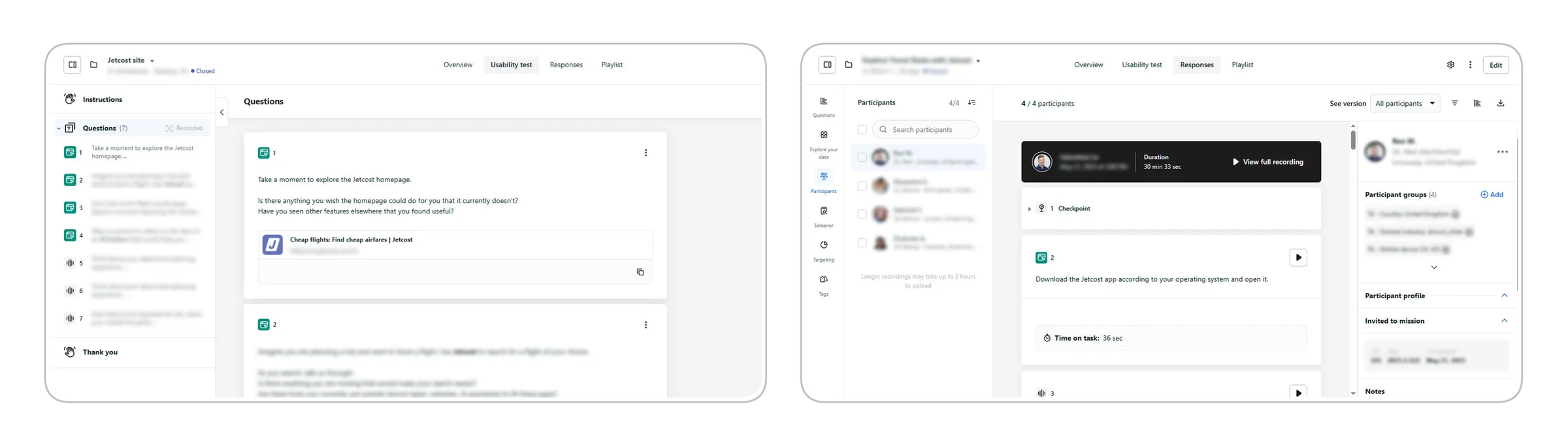 Analysis of user research sessions on dscout